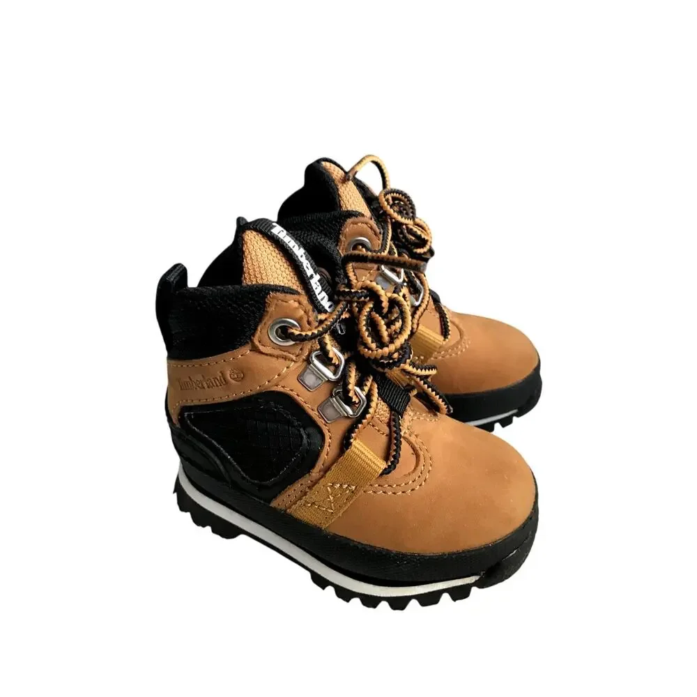 Timberland Toddler Boots Size 4 Tan Nubuck Leather Lace Up Hiking Work Boot